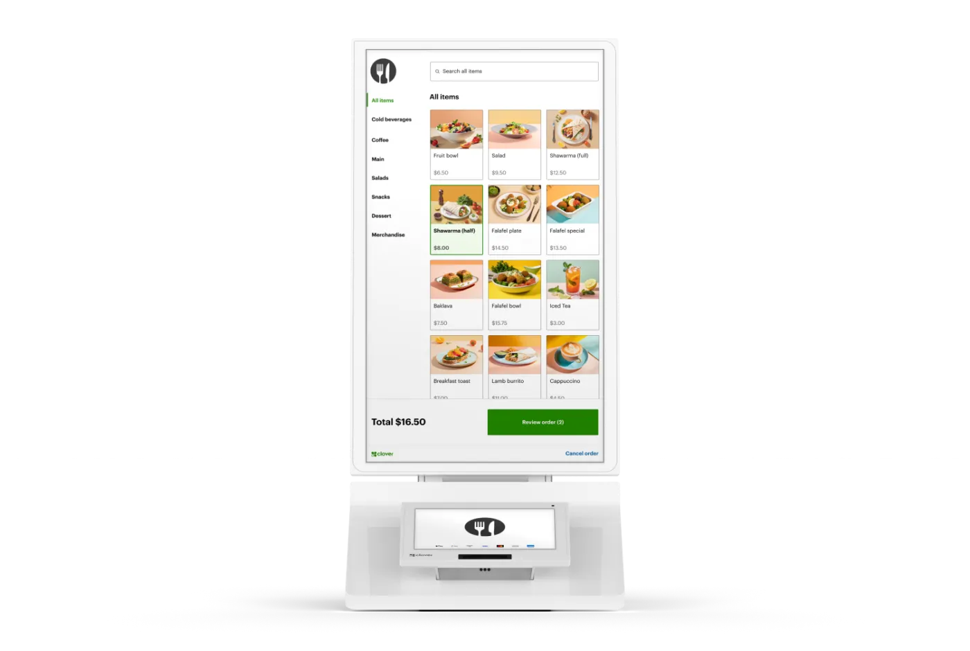 Clover Kiosk — self-serve ordering station for restaurants