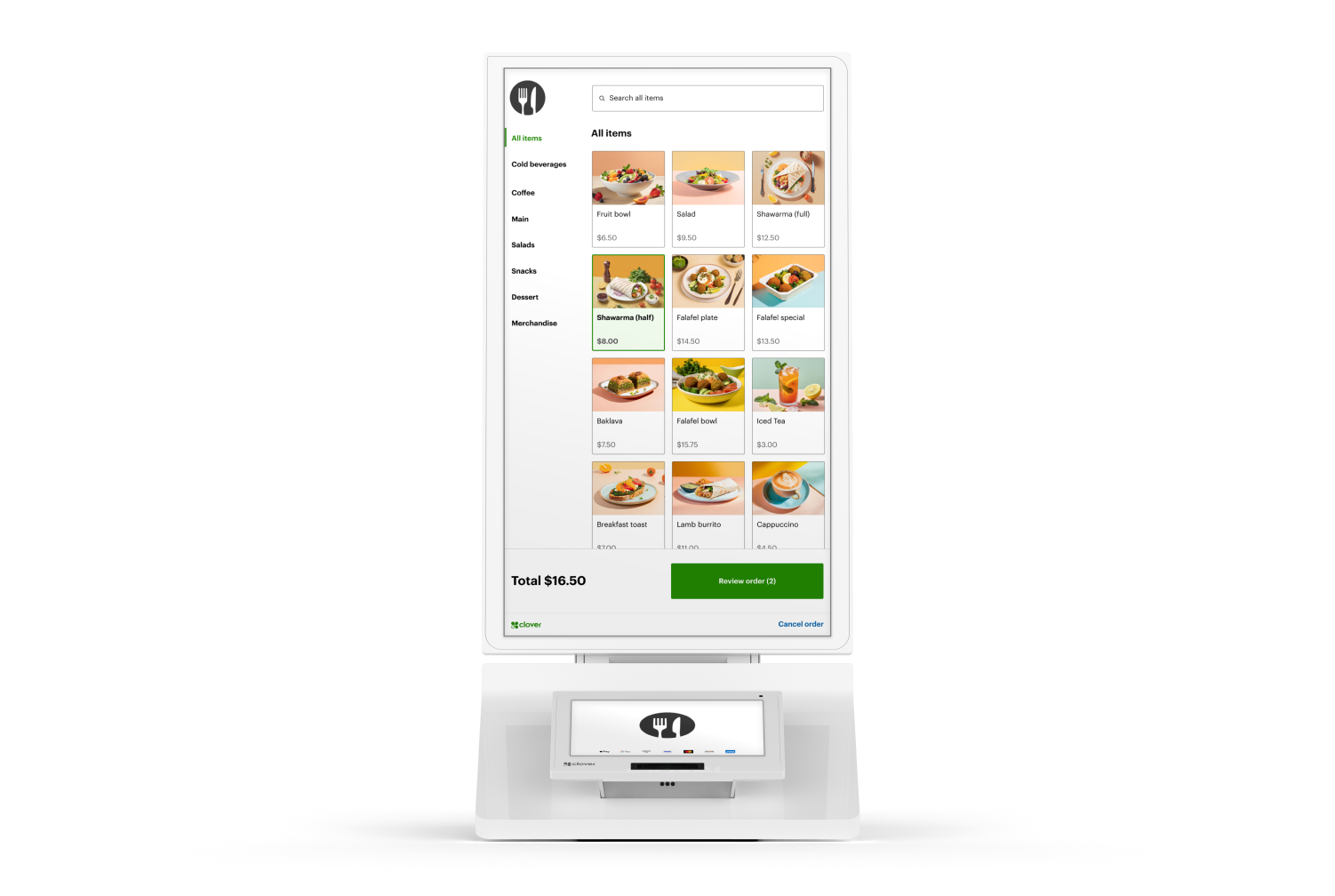 Clover Kiosk — self-serve ordering station for restaurants