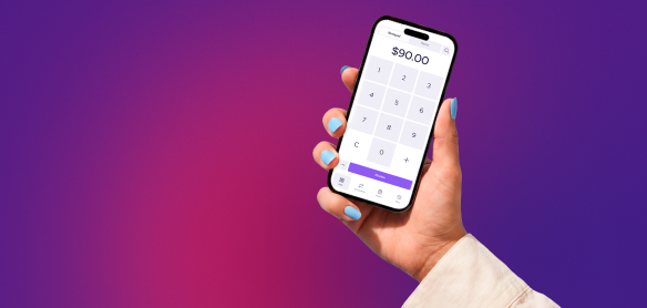 Helcim POS on a smartphone