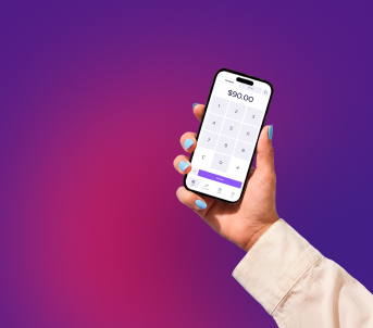 Helcim POS on a smartphone