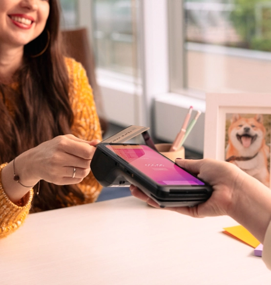 Helcim Card Reader being used at a clinic