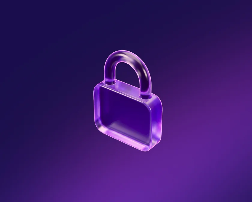 A glowing purple padlock representing no recording during payment