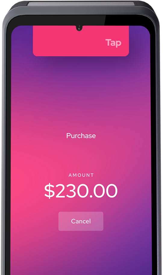 Helcim Smart Terminal accepting a tap payment