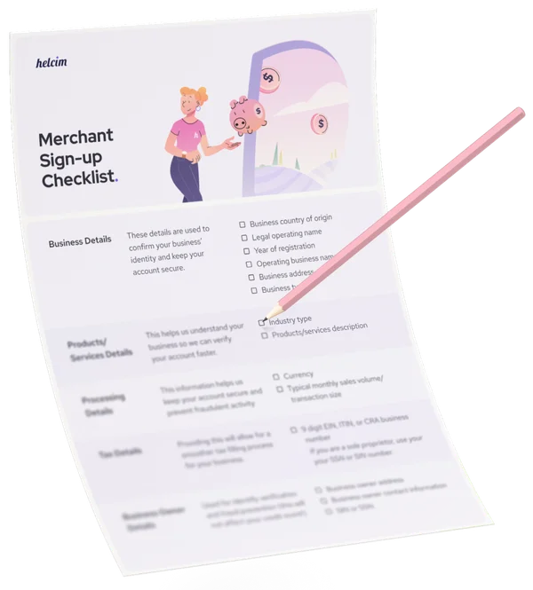 Helcim Merchant Sign-up Checklist illustration