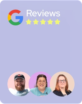 Google Reviews — 5 stars with happy merchants