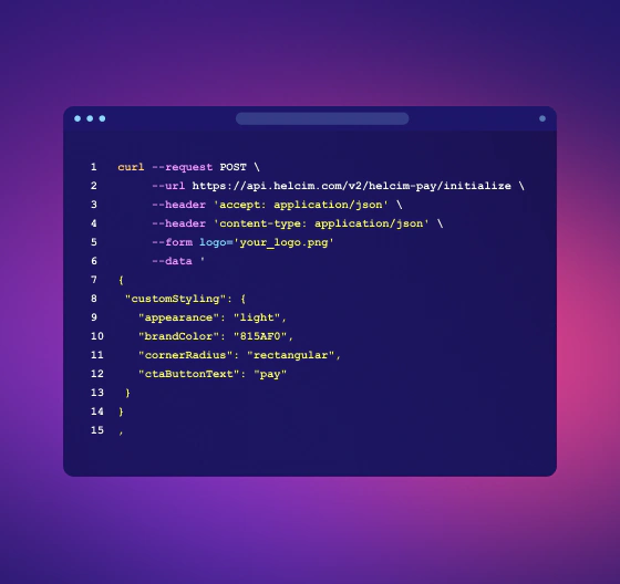 Developer API documentation for card vault integration