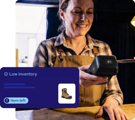 POS inventory management with low-stock alert