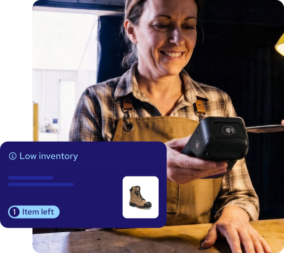 POS inventory management with low-stock alert