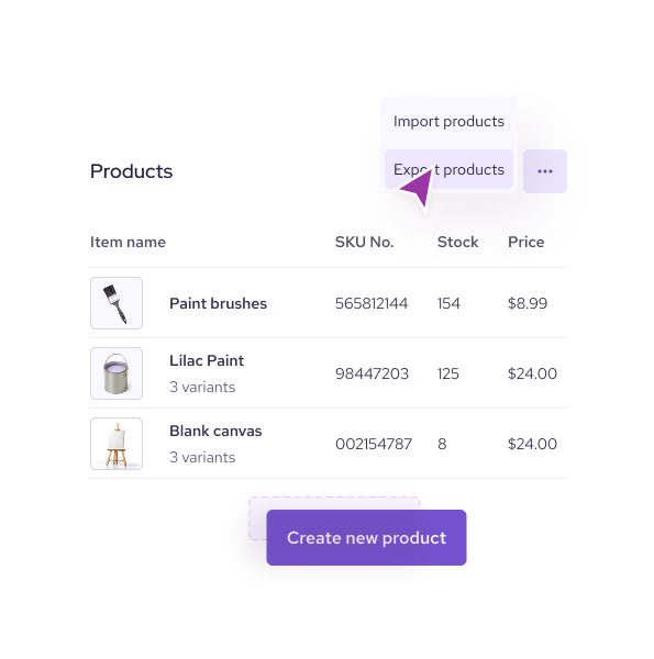 Helcim inventory add and organize products