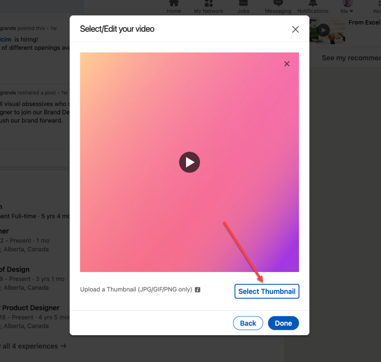 Upload your video thumbnail