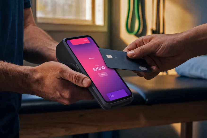Accepting a contactless credit card payment on a Helcim device
