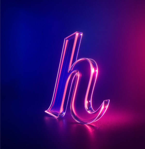 Neon Helcim 'h' logo