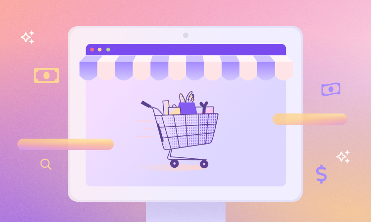an online store shown on a laptop screen