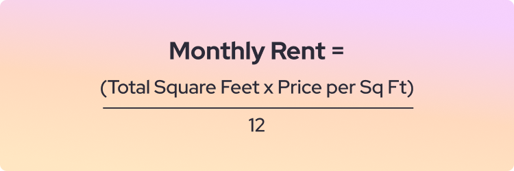 calculate retail monthly leasing cost formula