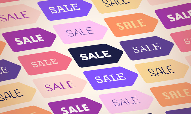 Image of Sale Signs in arrow shape in multiple colours