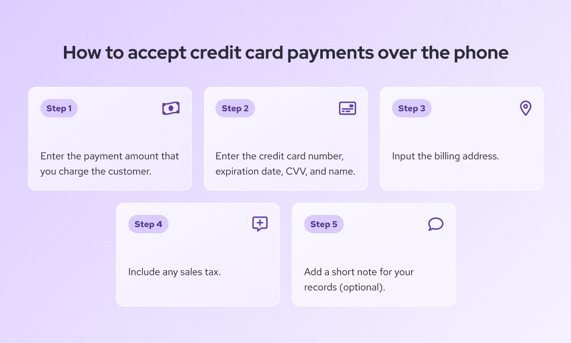 How to accept credit card payments over the phone