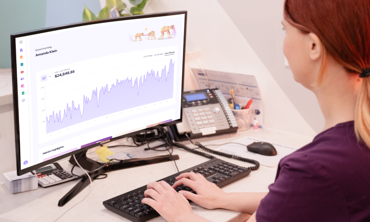 Access payment analytics on computer and laptop