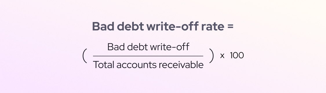 Bad debt write-off rate formula