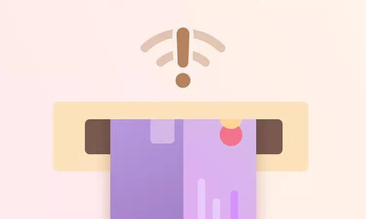 wifi alert symbol above a credit card slot 
