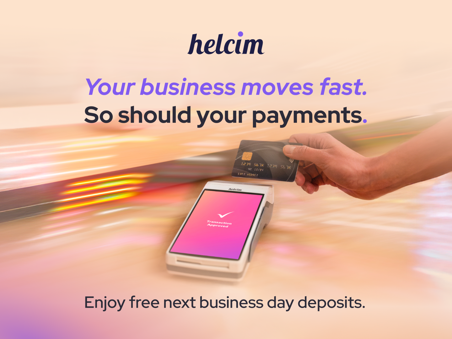 speed up credit card processing time with Helcim Faster Deposit