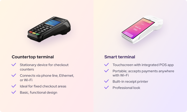 smart terminal vs traditional counter top payment terminal