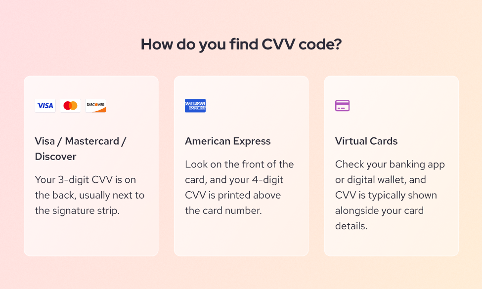How to find a CVV code
