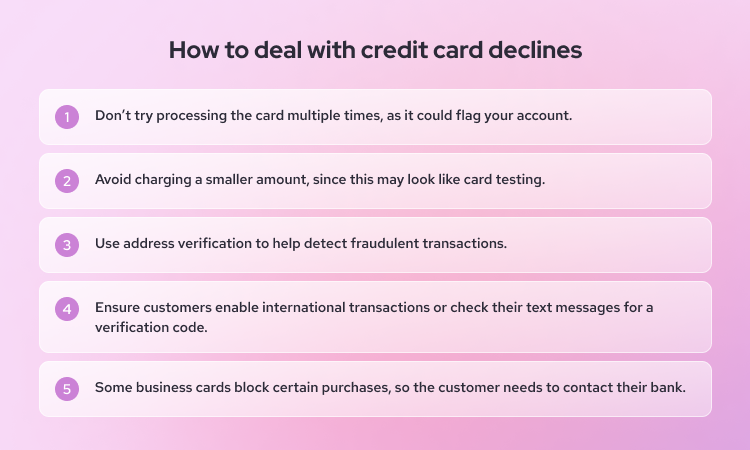 How to deal with credit card declines
