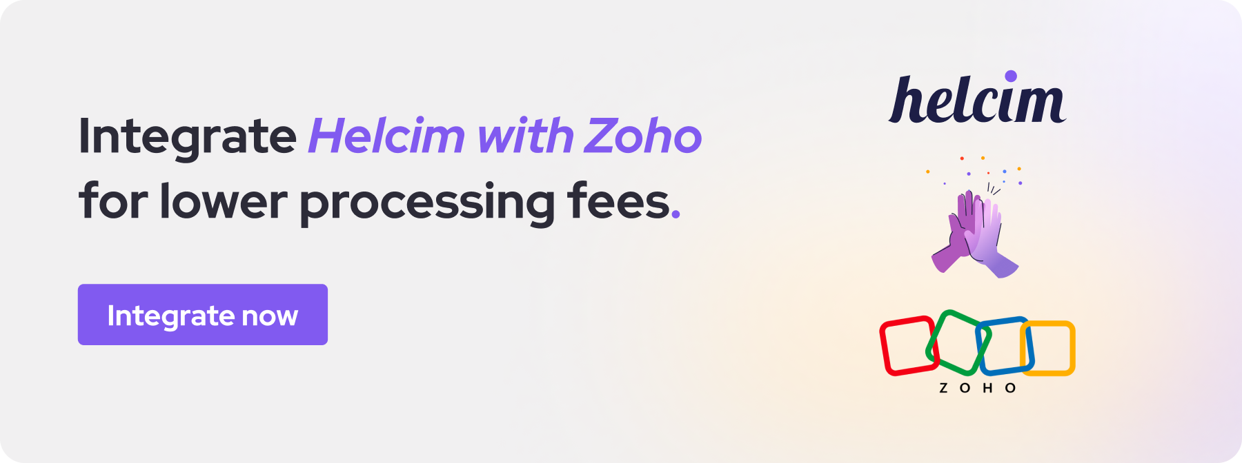 integrate Helcim with Zoho to accept credit card payments at low fees