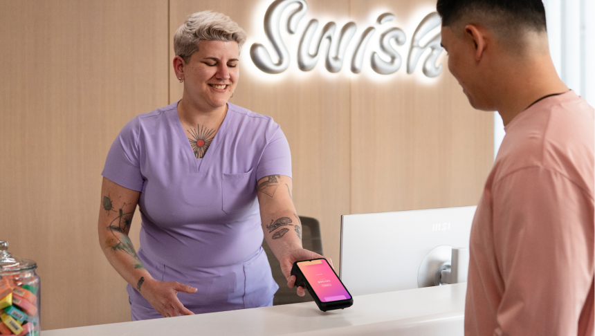 An in-person POS transaction via a POS terminal