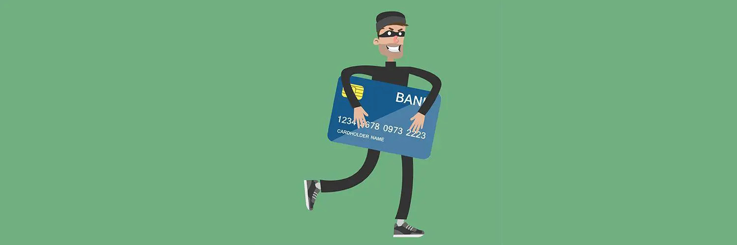 fraudster running away with a credit card