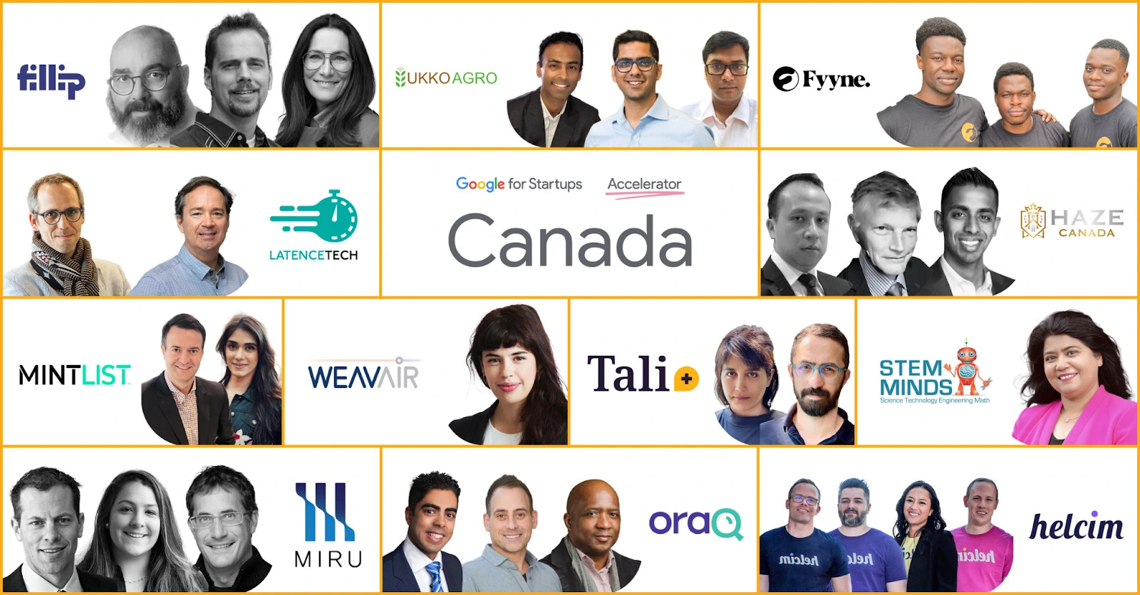 Image of the 11 other start-ups that will be a part of our Google Startup Accelerator Program cohort