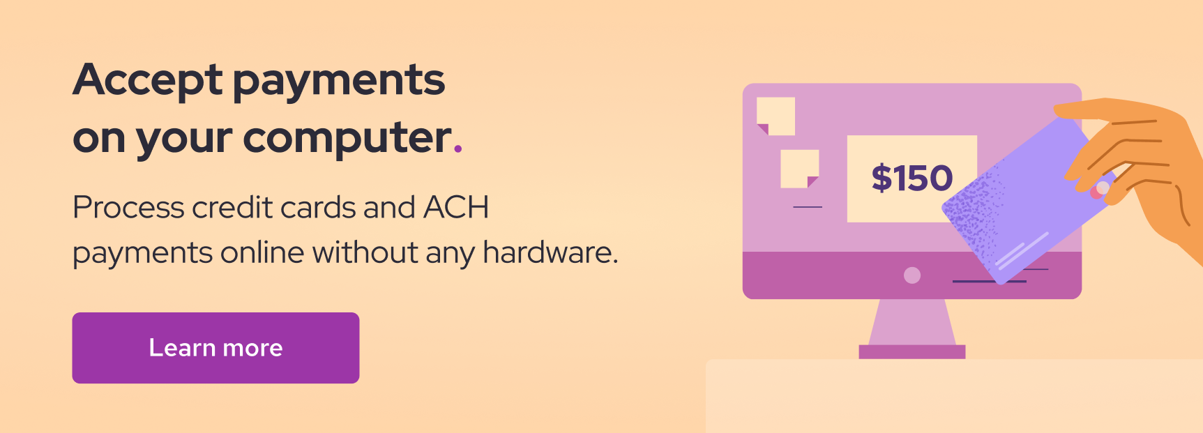 Collect payments from a computer