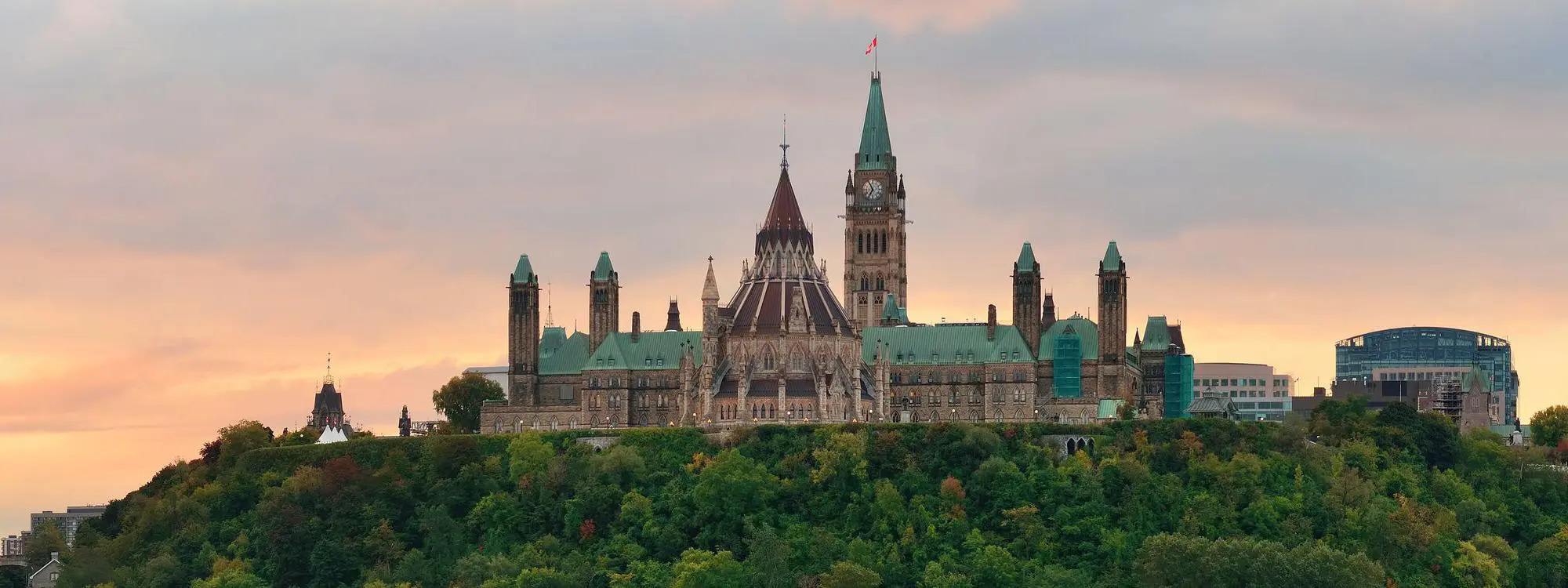 Beautiful landscape and parliament buildings