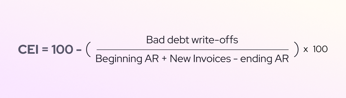 Collection effectiveness index (CEI) formula
