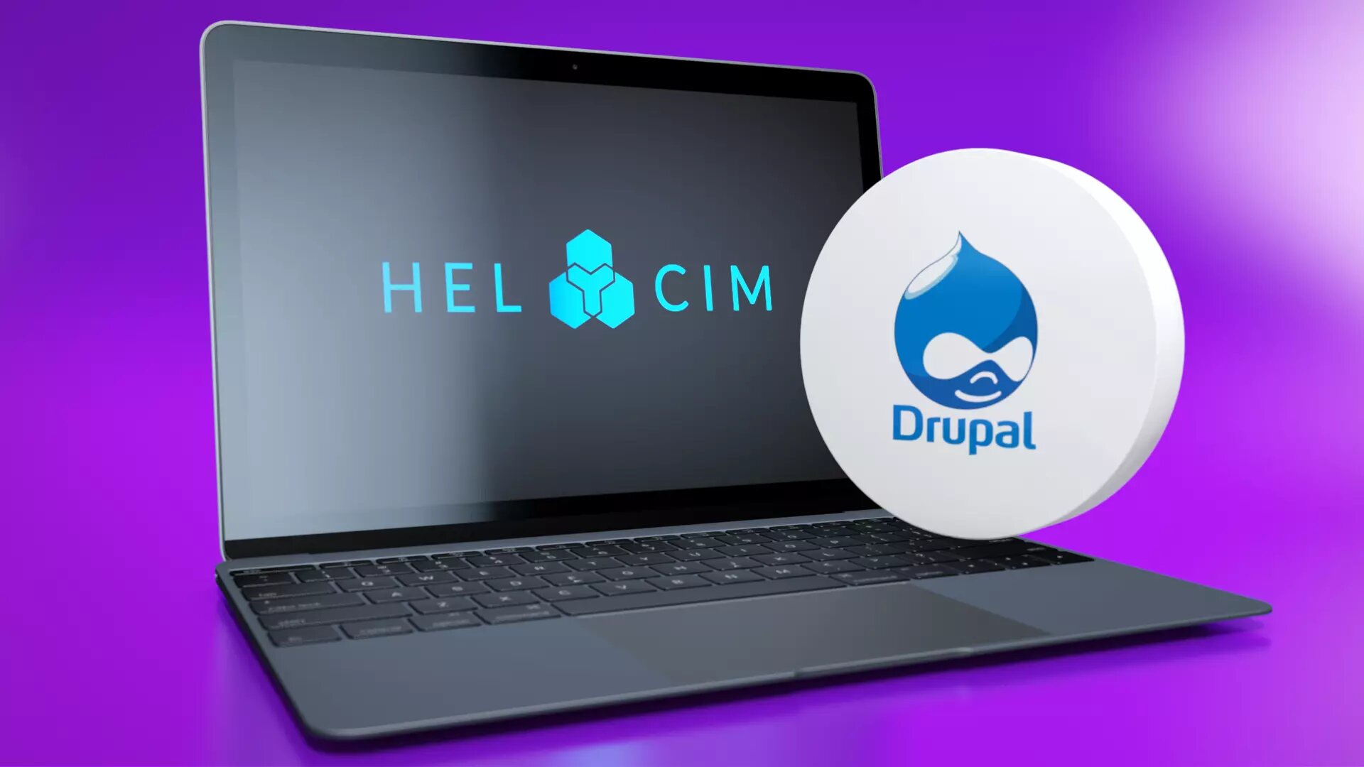 Drupal's logo side by side with Helcim's logo