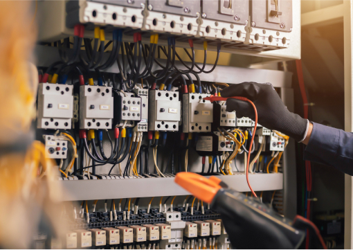 Electrician checks lines