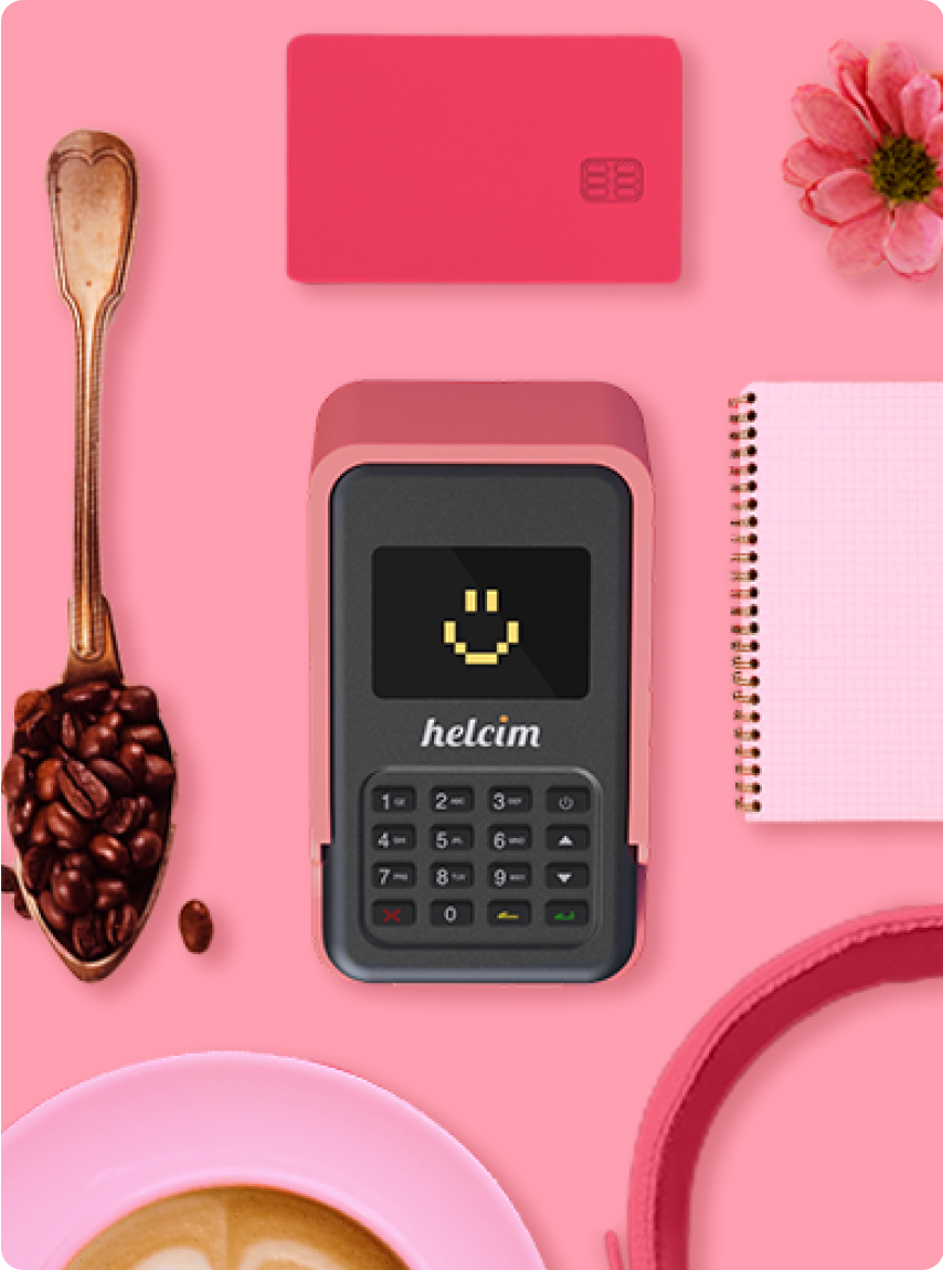 Peach Card Reader Flatlay