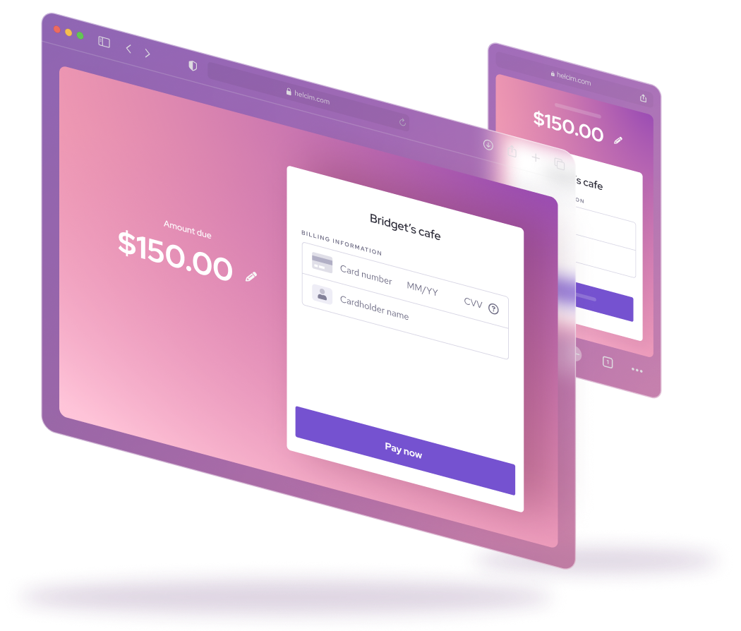 Helcim Hosted payment pages illustration