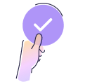 Hand with checkmark