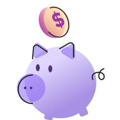 Helcim piggy bank with coin