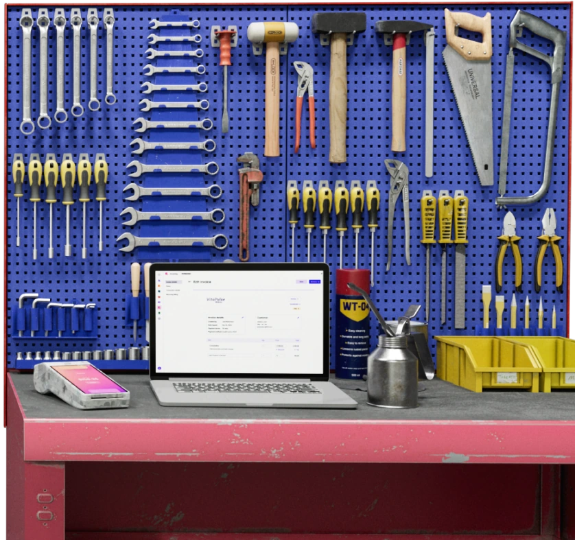 Helcim Smart Terminal at garage
