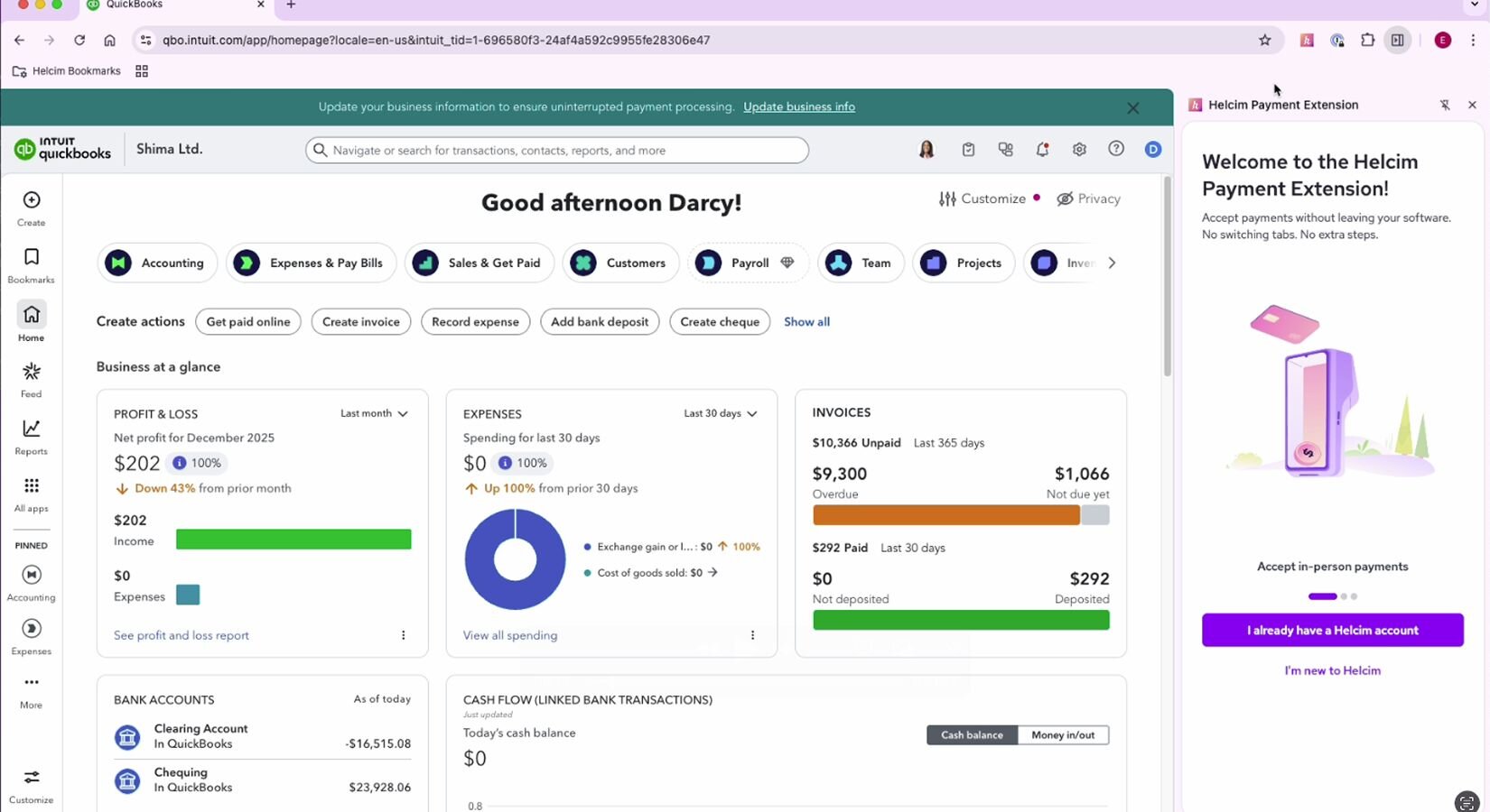 Screenshot 1 of QuickBooks Online for keyed and in-person payments