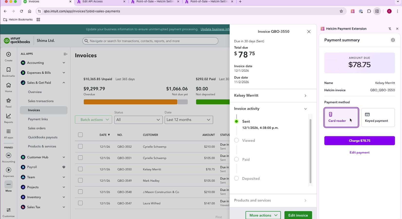 Screenshot 3 of QuickBooks Online for keyed and in-person payments