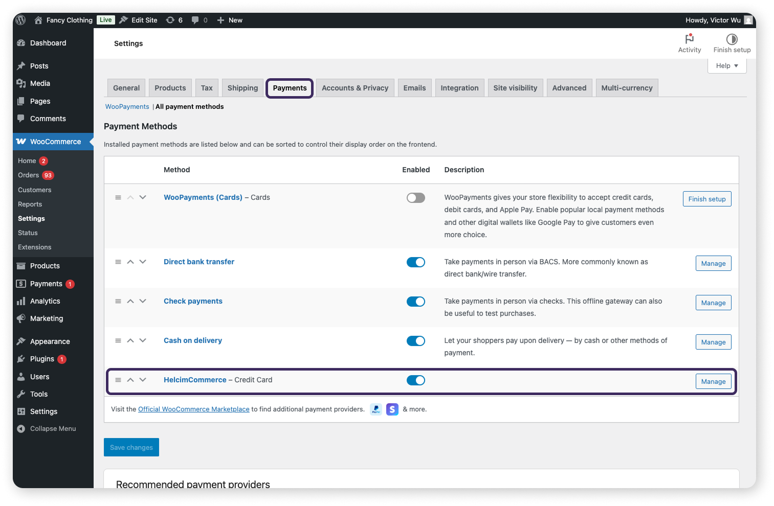 Screenshot 1 of WooCommerce