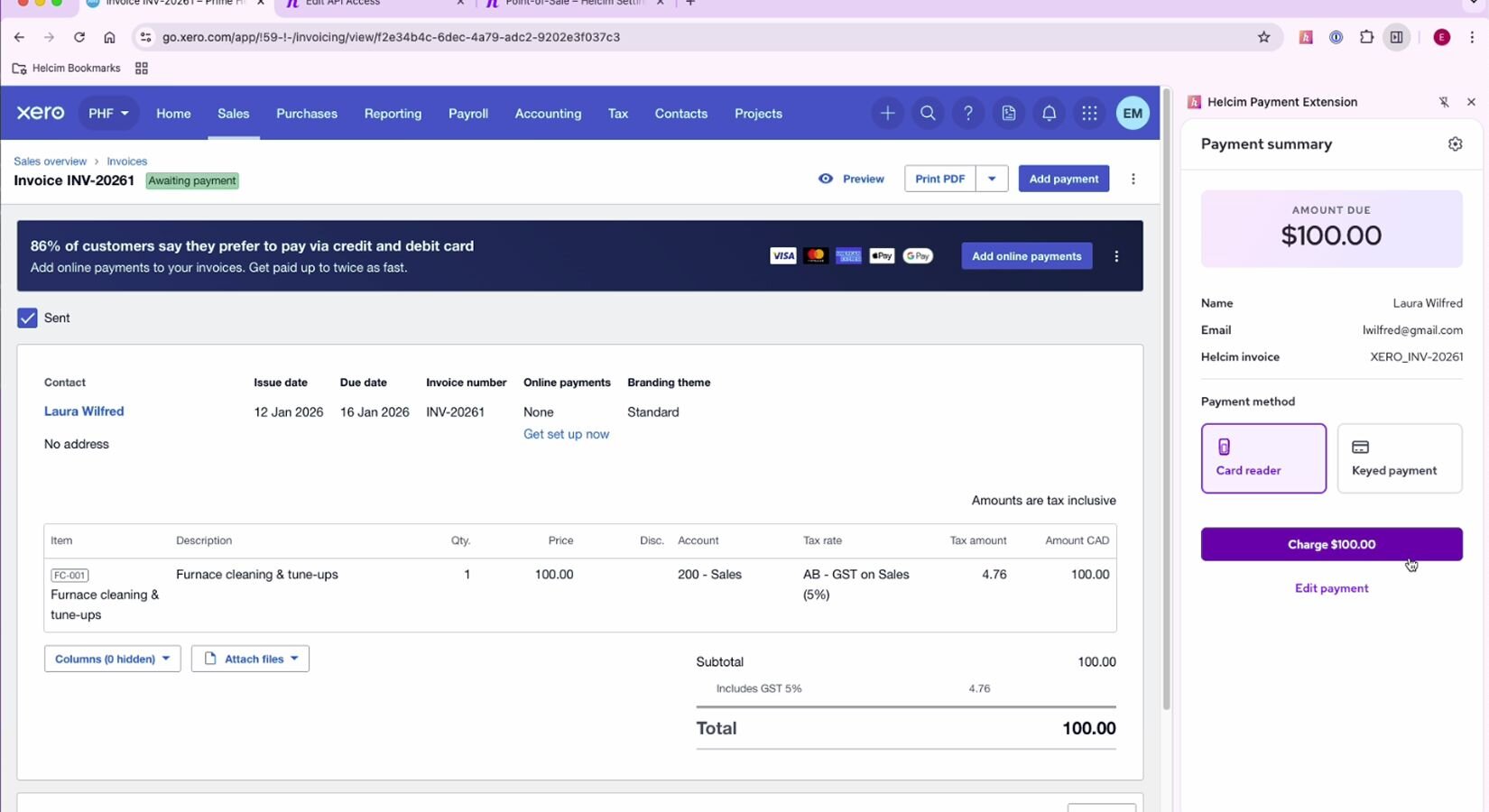 Screenshot 3 of Xero for keyed and in-person payments