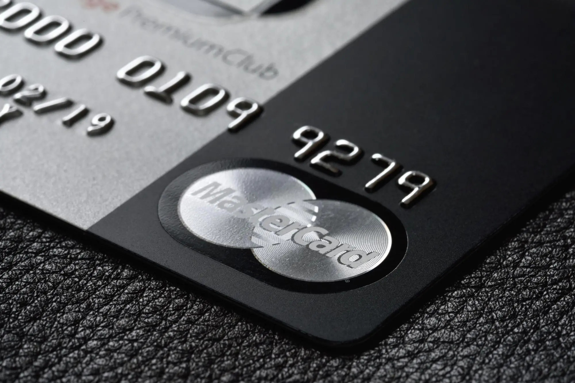 close up of a Mastercard credit card