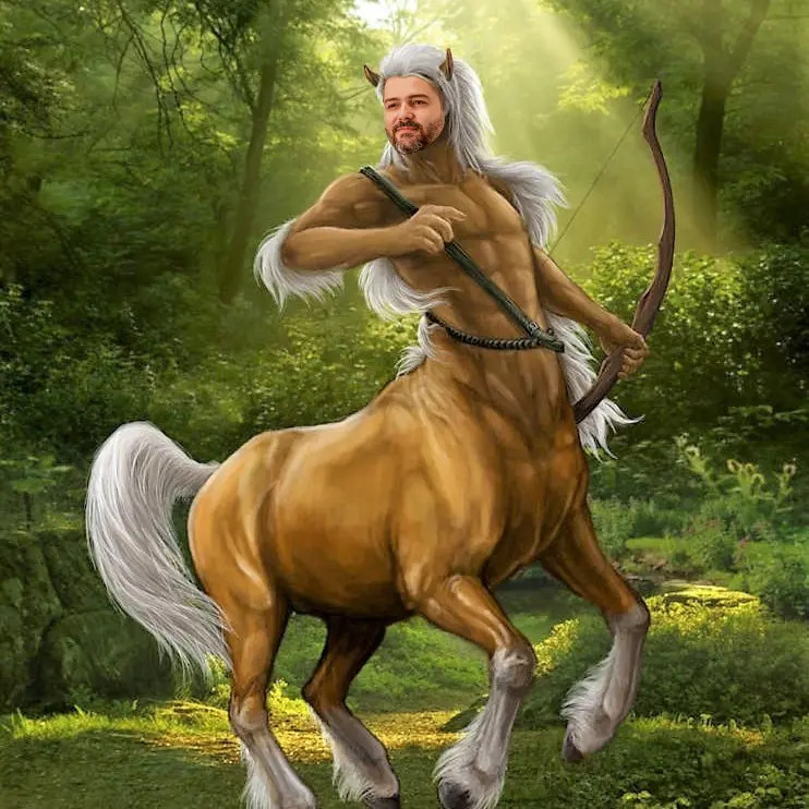 Nic Beique as a centaur