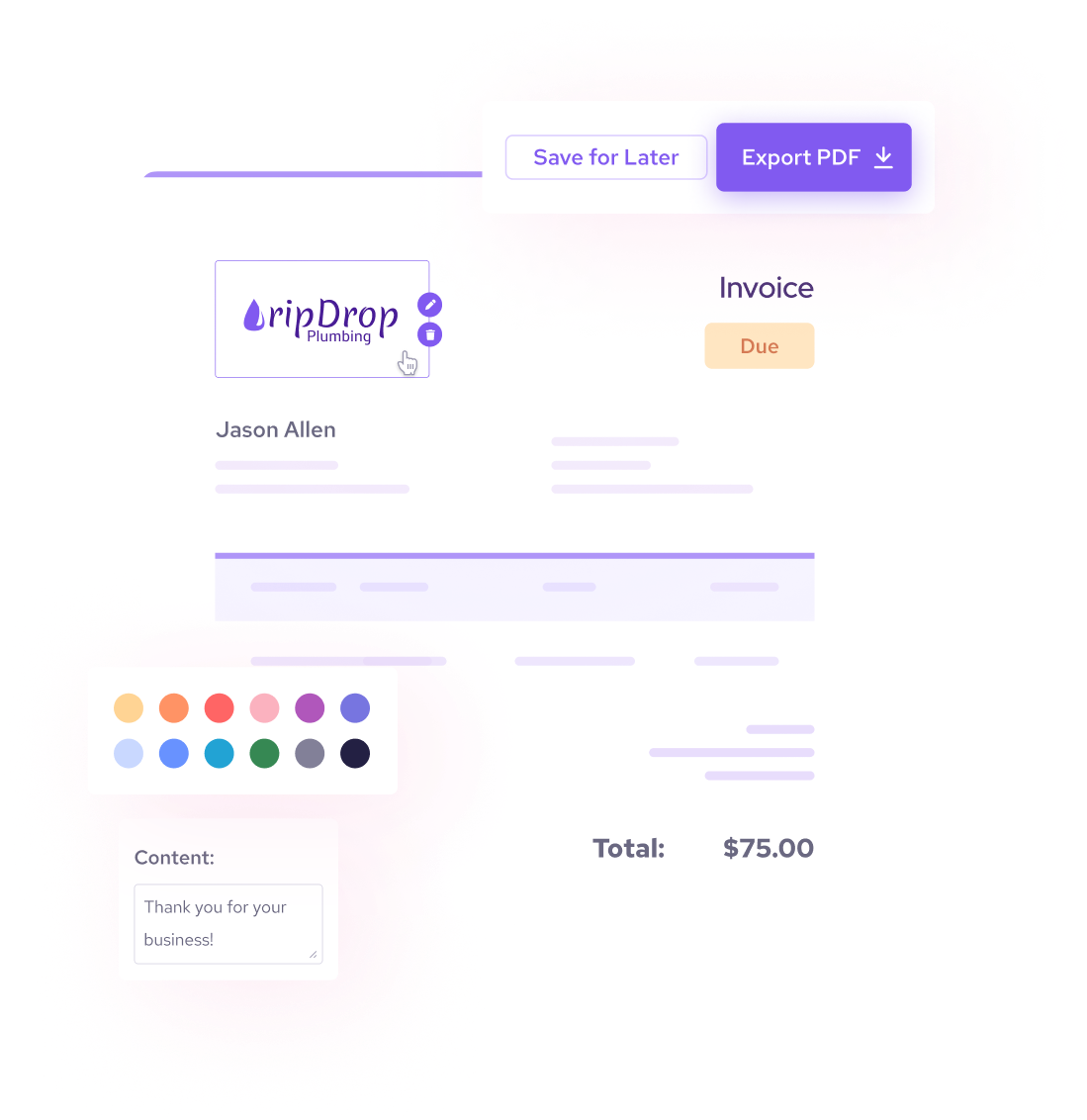 Create professional invoices with just a few clicks with free invoice templates