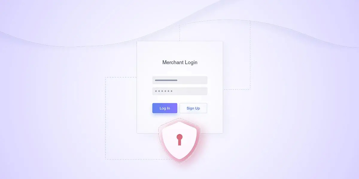 A log in interface with a shield symbol