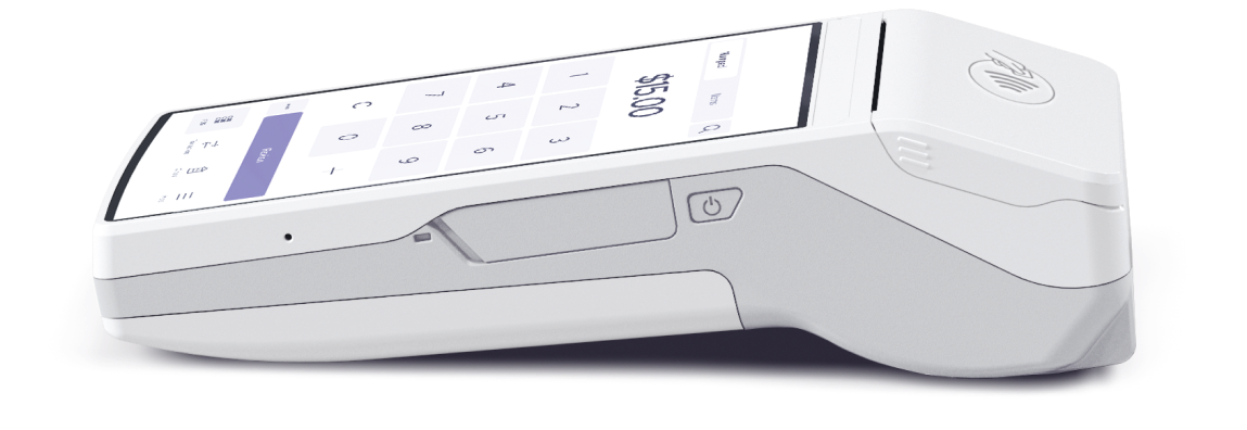 All in one device that process transactions, print receipts and streamline operations